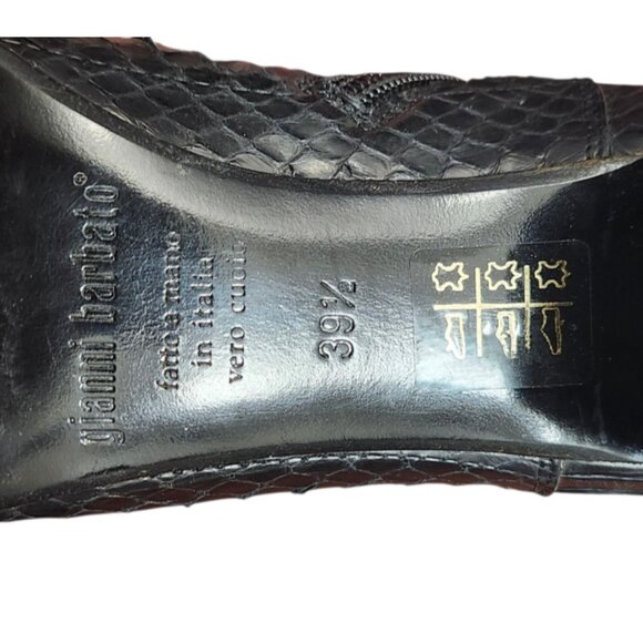Gianni Barbato archive rare Python Leather black ankle boots shoes Size: EU 39.5 - Picture 11 of 12